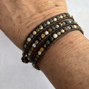 Fossil Earthy Beaded Wrap Bracelet